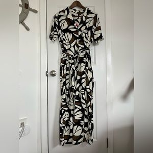 NWT Tabitha Brown for Target women’s neutral botanical print tie front jumpsuit